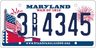 MD license plate 3BM4345