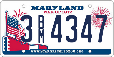 MD license plate 3BM4347