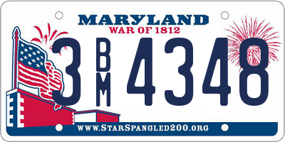 MD license plate 3BM4348