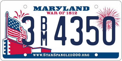 MD license plate 3BM4350
