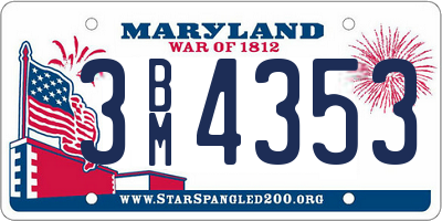 MD license plate 3BM4353