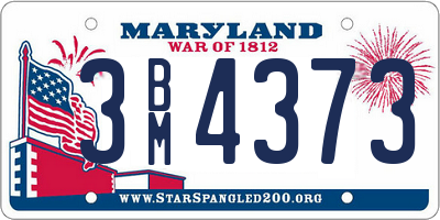 MD license plate 3BM4373