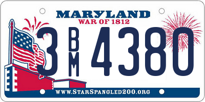 MD license plate 3BM4380