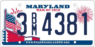 MD license plate 3BM4381