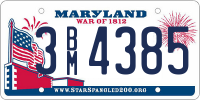 MD license plate 3BM4385