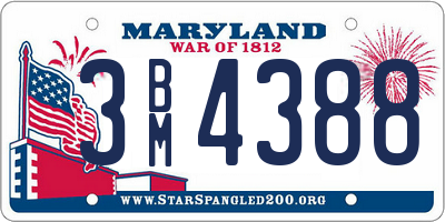 MD license plate 3BM4388