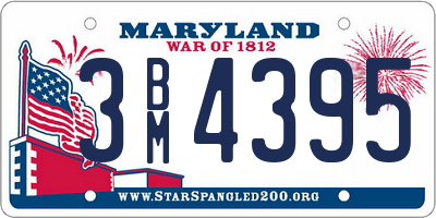 MD license plate 3BM4395