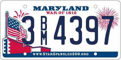 MD license plate 3BM4397