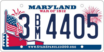 MD license plate 3BM4405