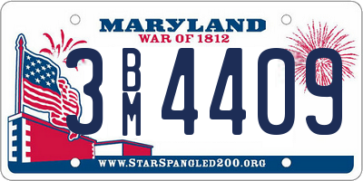 MD license plate 3BM4409