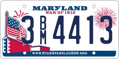 MD license plate 3BM4413