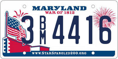 MD license plate 3BM4416