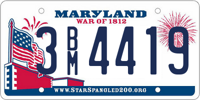 MD license plate 3BM4419