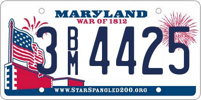 MD license plate 3BM4425