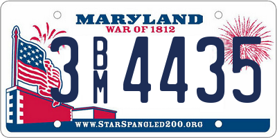 MD license plate 3BM4435