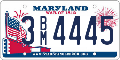 MD license plate 3BM4445