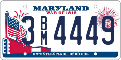 MD license plate 3BM4449