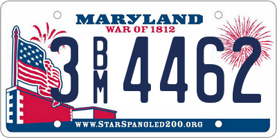 MD license plate 3BM4462