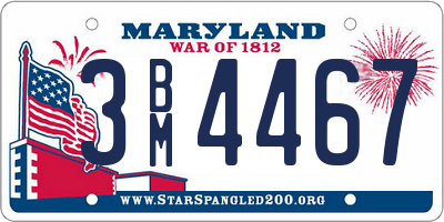MD license plate 3BM4467