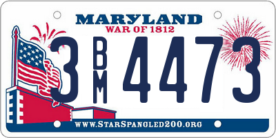 MD license plate 3BM4473