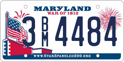 MD license plate 3BM4484