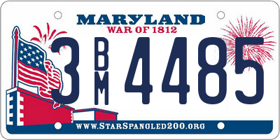MD license plate 3BM4485
