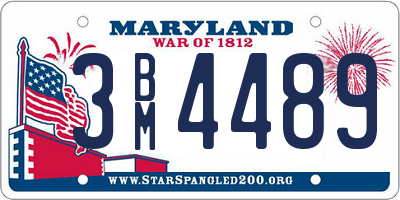 MD license plate 3BM4489