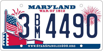 MD license plate 3BM4490