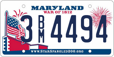 MD license plate 3BM4494