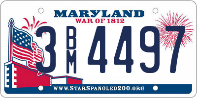 MD license plate 3BM4497