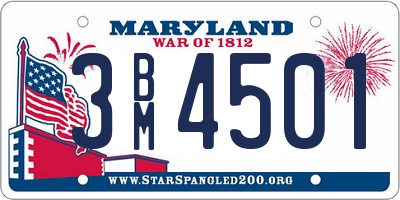 MD license plate 3BM4501