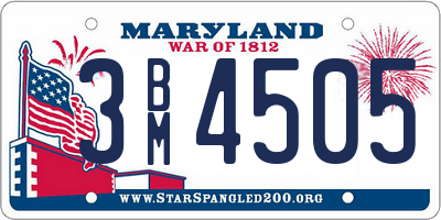 MD license plate 3BM4505