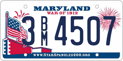 MD license plate 3BM4507