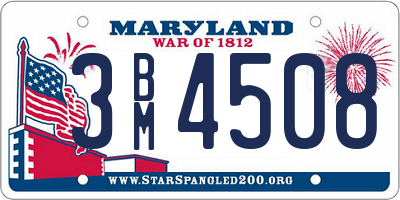 MD license plate 3BM4508