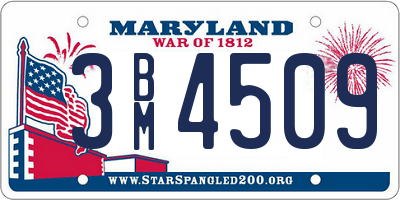 MD license plate 3BM4509