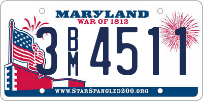 MD license plate 3BM4511