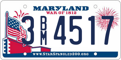 MD license plate 3BM4517