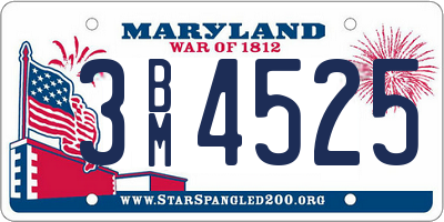 MD license plate 3BM4525
