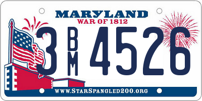 MD license plate 3BM4526