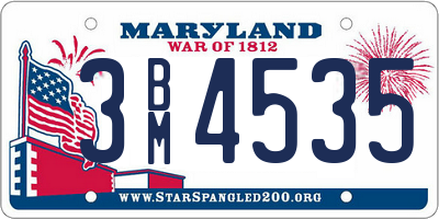 MD license plate 3BM4535