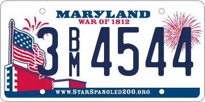 MD license plate 3BM4544