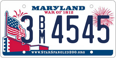 MD license plate 3BM4545