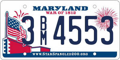 MD license plate 3BM4553