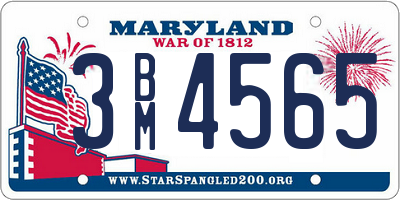 MD license plate 3BM4565