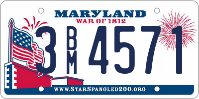 MD license plate 3BM4571