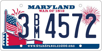 MD license plate 3BM4572