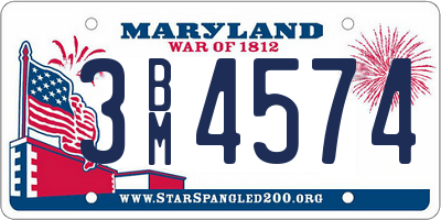 MD license plate 3BM4574