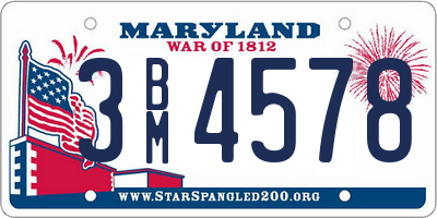 MD license plate 3BM4578