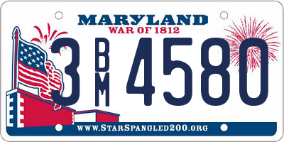 MD license plate 3BM4580