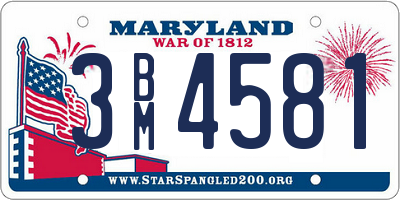 MD license plate 3BM4581